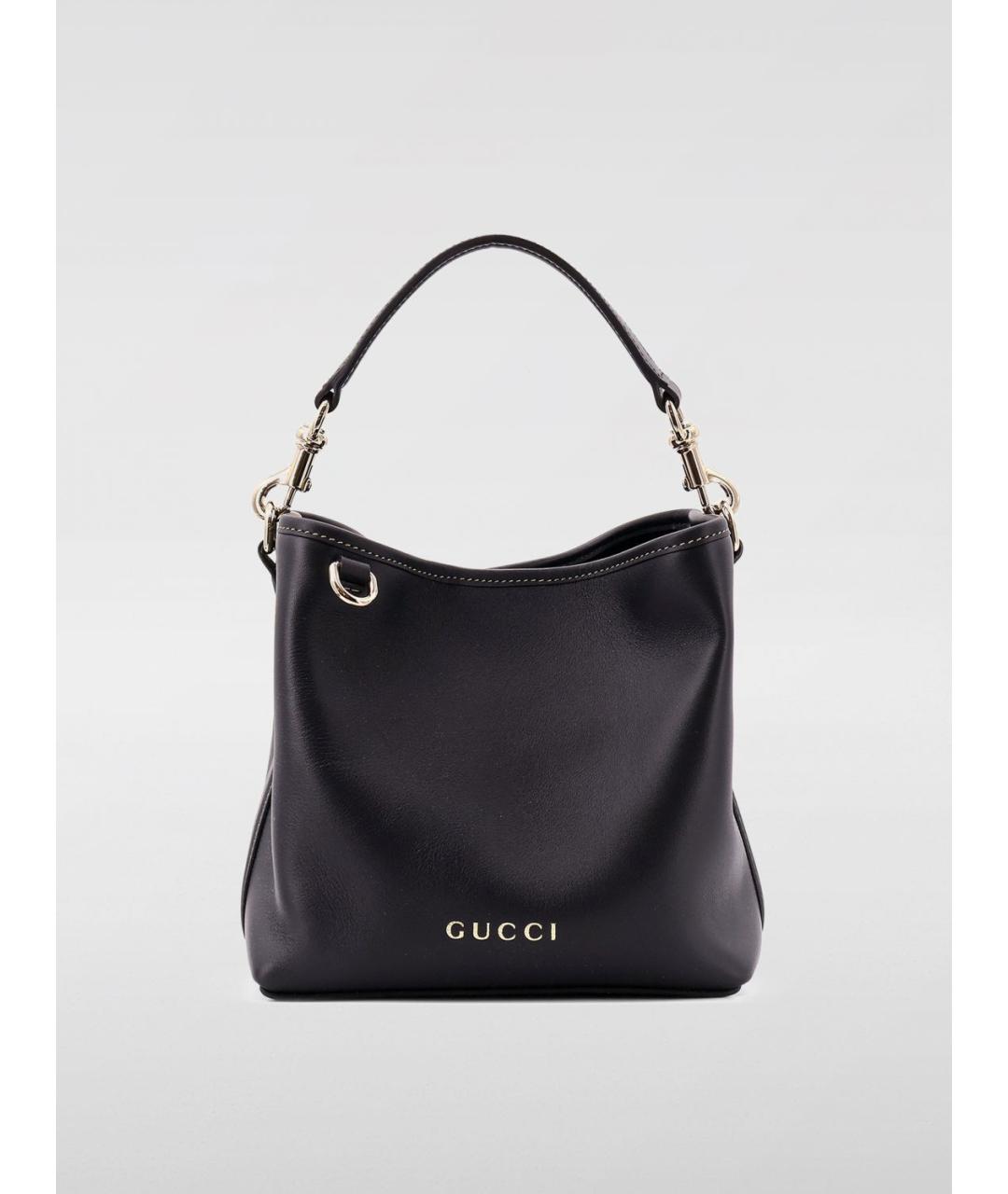 GUCCI Черная кожаная сумка тоут, фото 4
