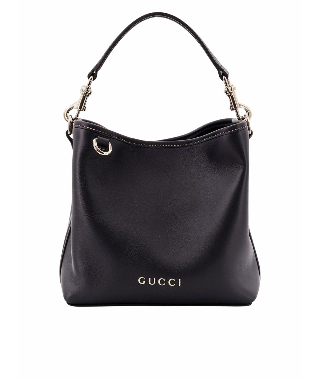 GUCCI Черная кожаная сумка тоут, фото 1