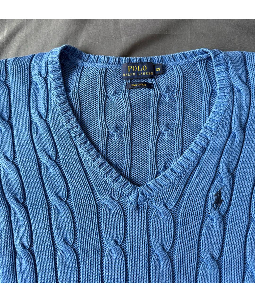 POLO RALPH LAUREN Синий хлопковый джемпер / свитер, фото 3