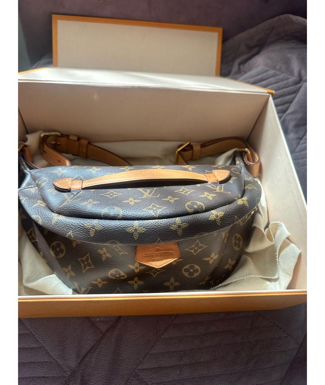 LOUIS VUITTON Коричневая поясная сумка, фото 7