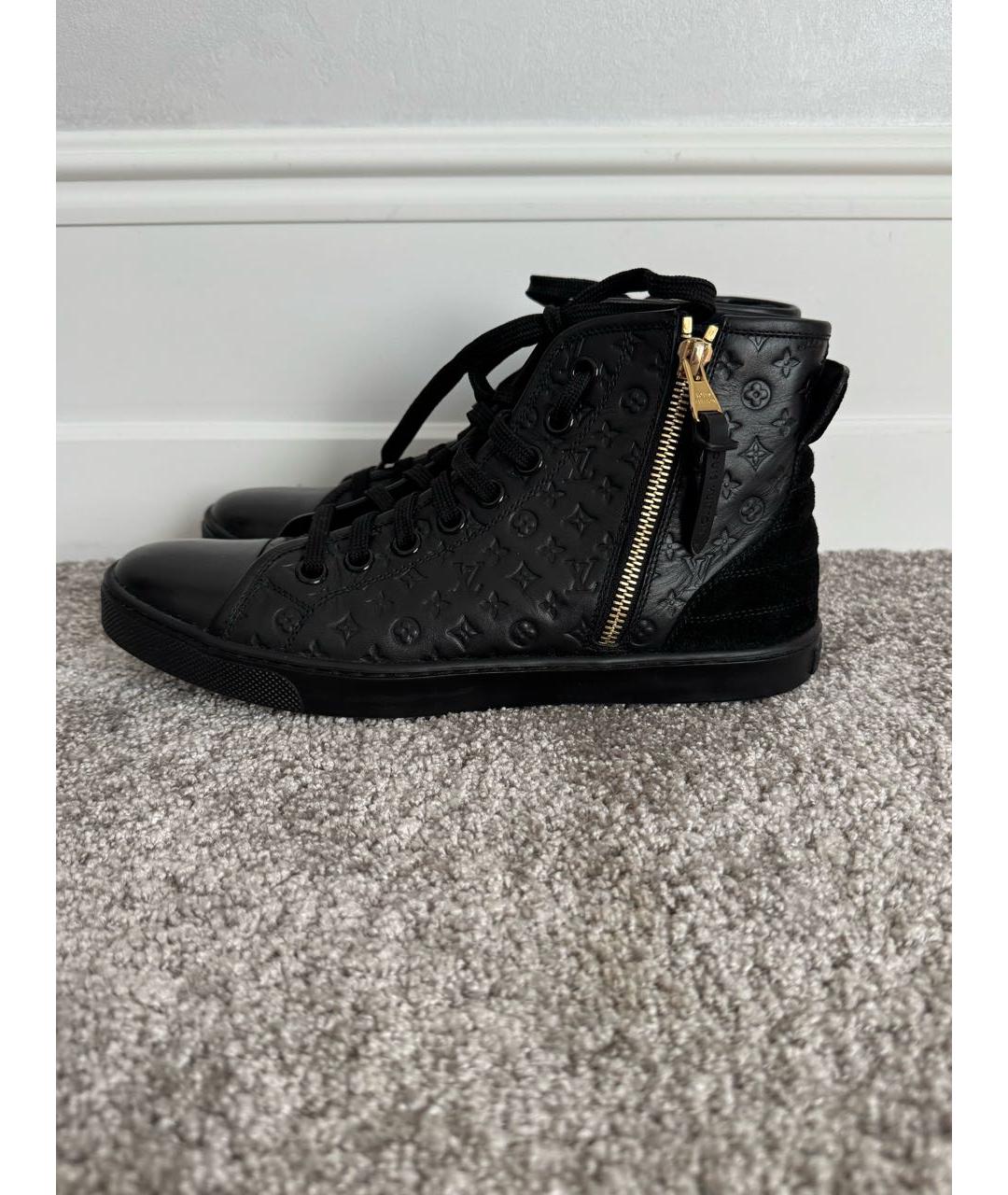 LOUIS VUITTON Черные кожаные кеды, фото 8