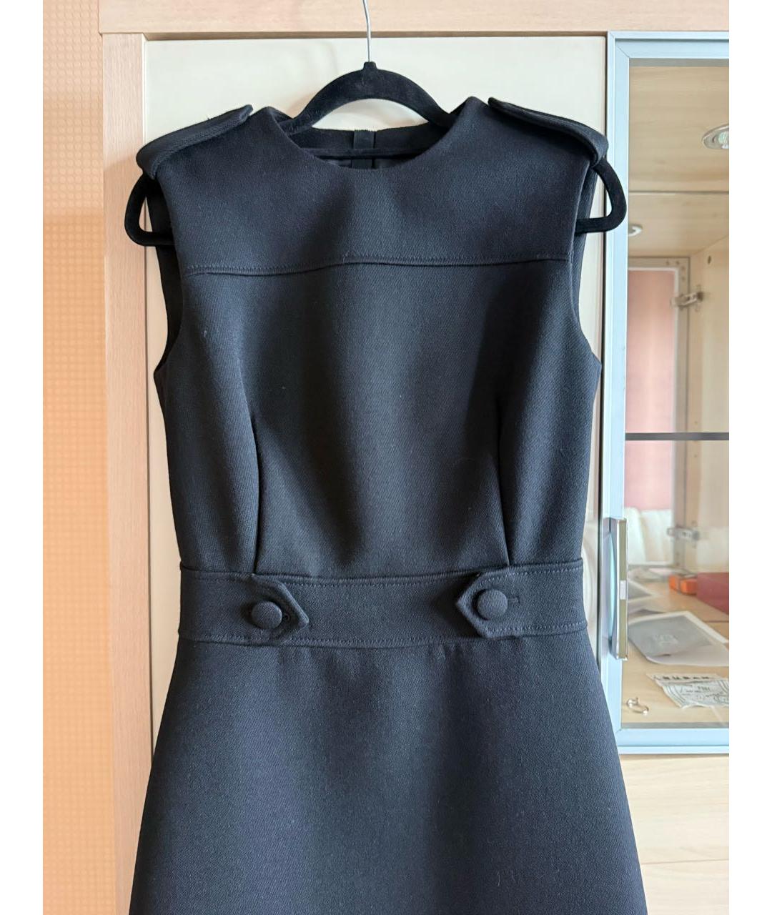 PRADA Черное шерстяное коктейльное платье, фото 4