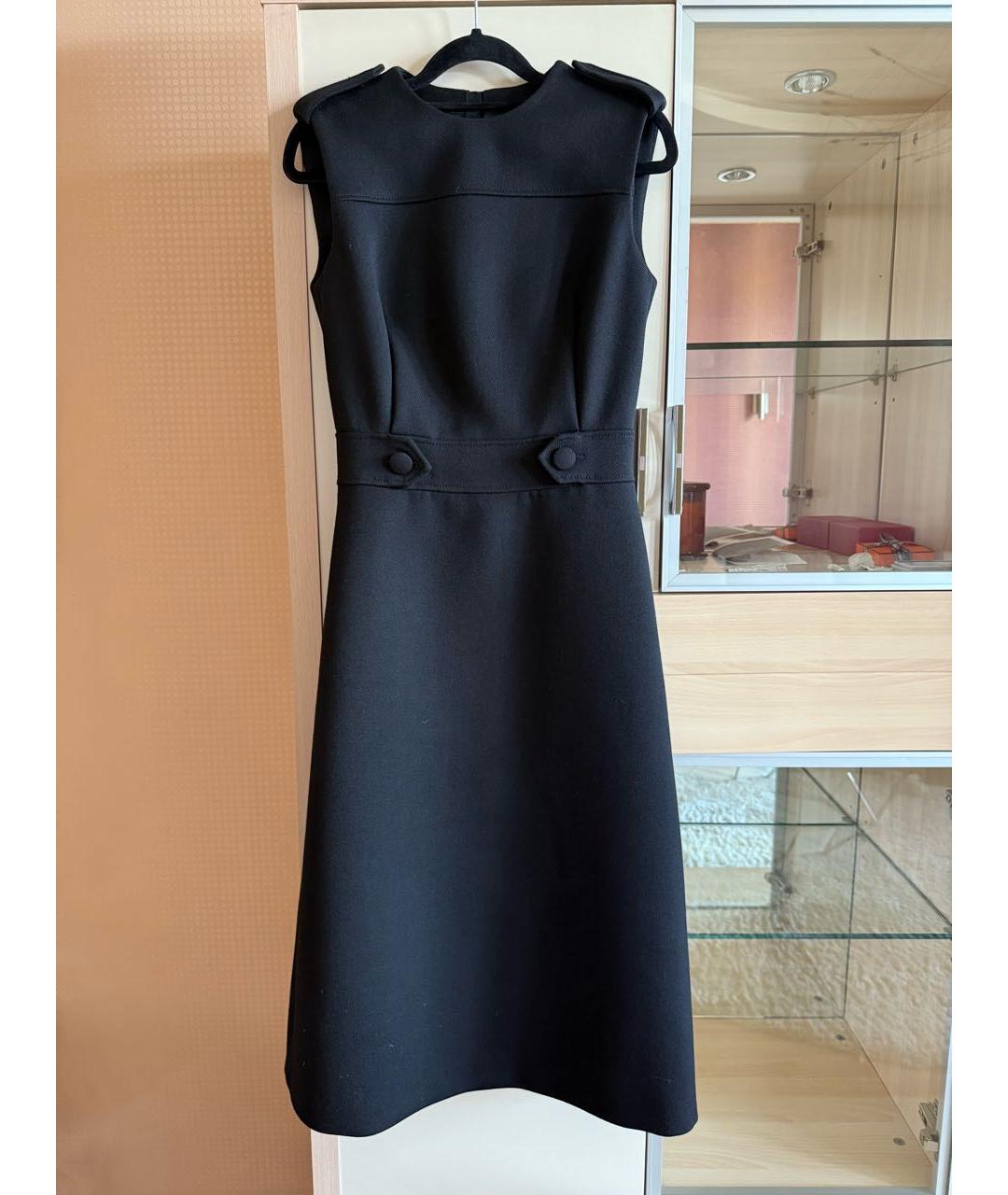 PRADA Черное шерстяное коктейльное платье, фото 9