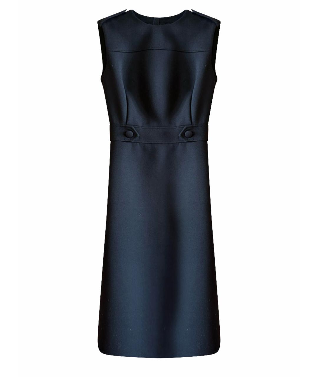 PRADA Черное шерстяное коктейльное платье, фото 1