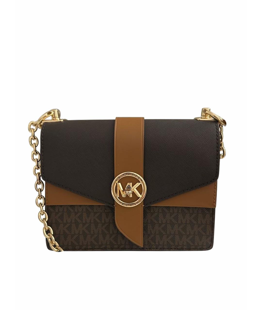 MICHAEL KORS Коричневая кожаная сумка через плечо, фото 1