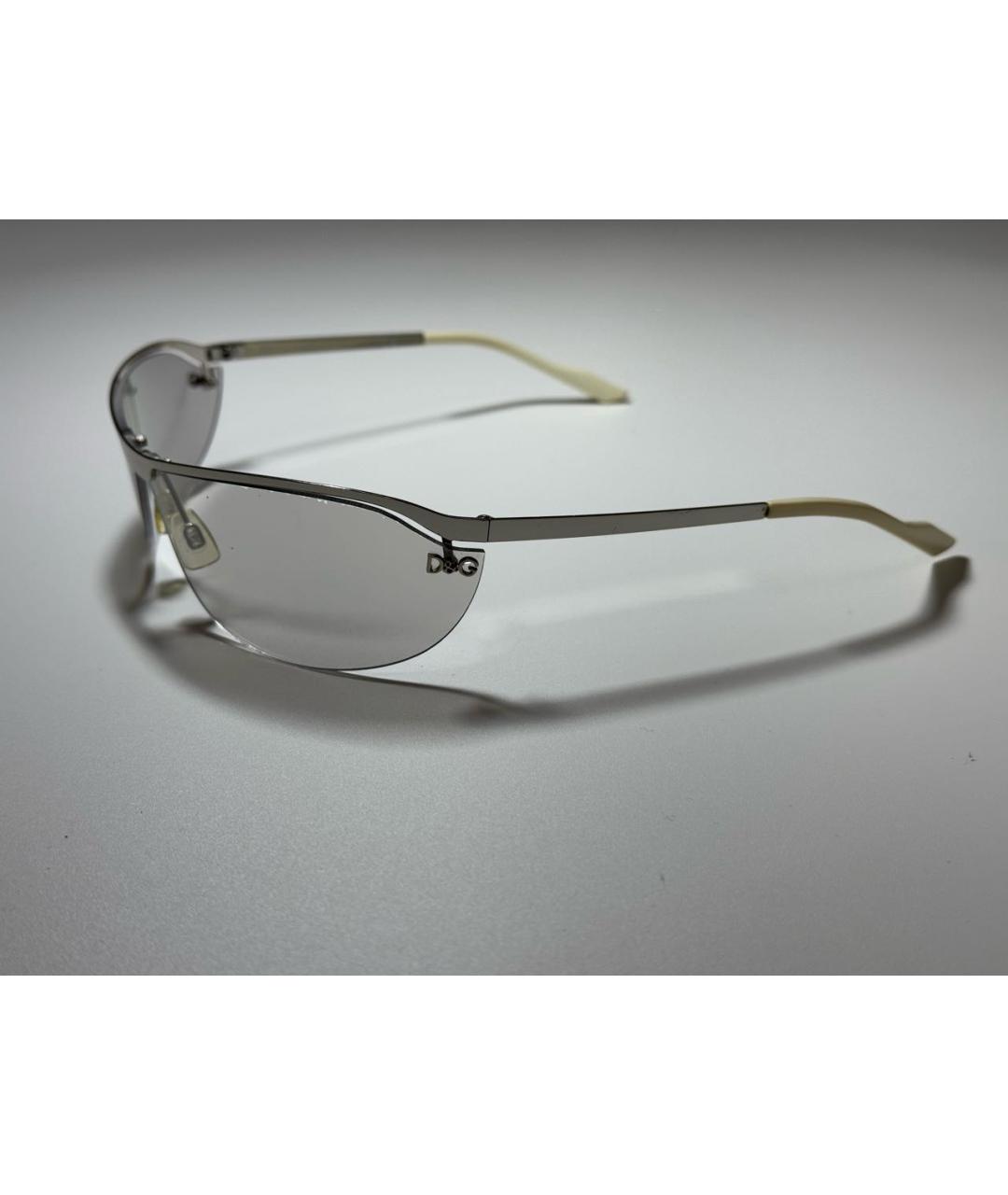 DOLCE & GABBANA VINTAGE Серебряные металлические солнцезащитные очки, фото 6