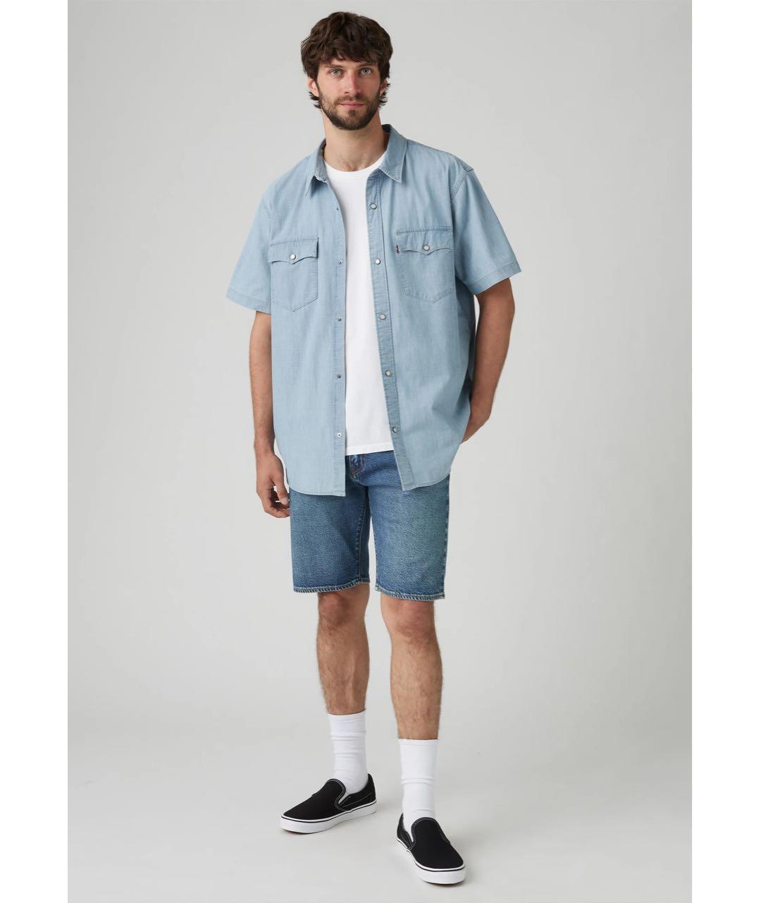 LEVI'S Синие деним шорты, фото 5