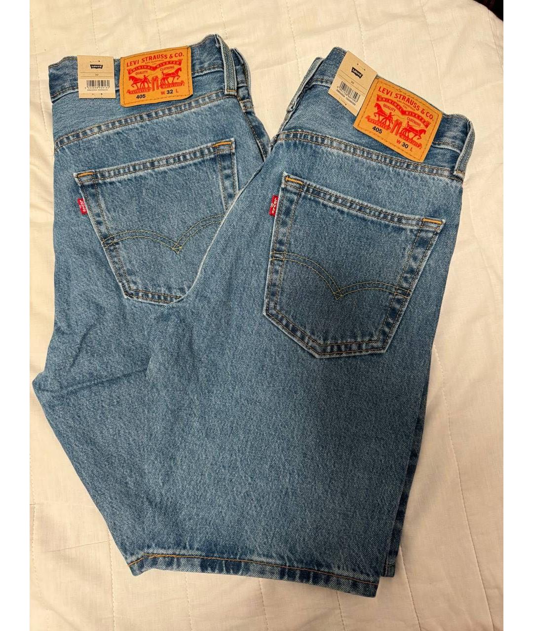LEVI'S Синие деним шорты, фото 7