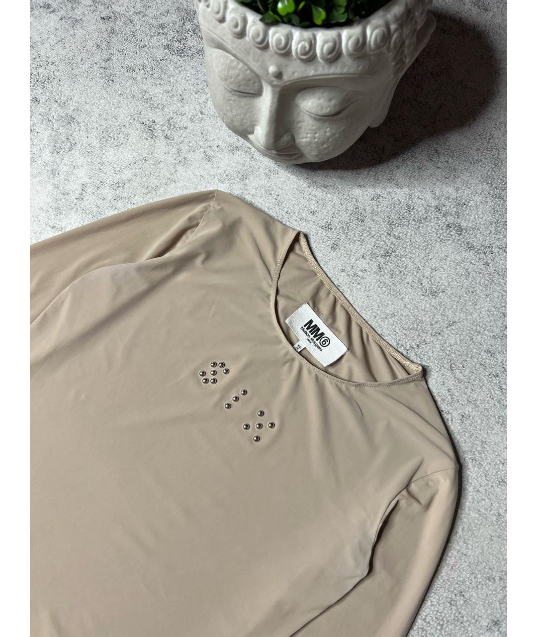 MM6 MAISON MARGIELA Бежевое полиэстеровое боди, фото 3