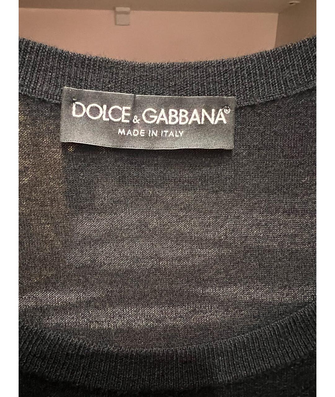 DOLCE&GABBANA Черный шерстяной джемпер / свитер, фото 2