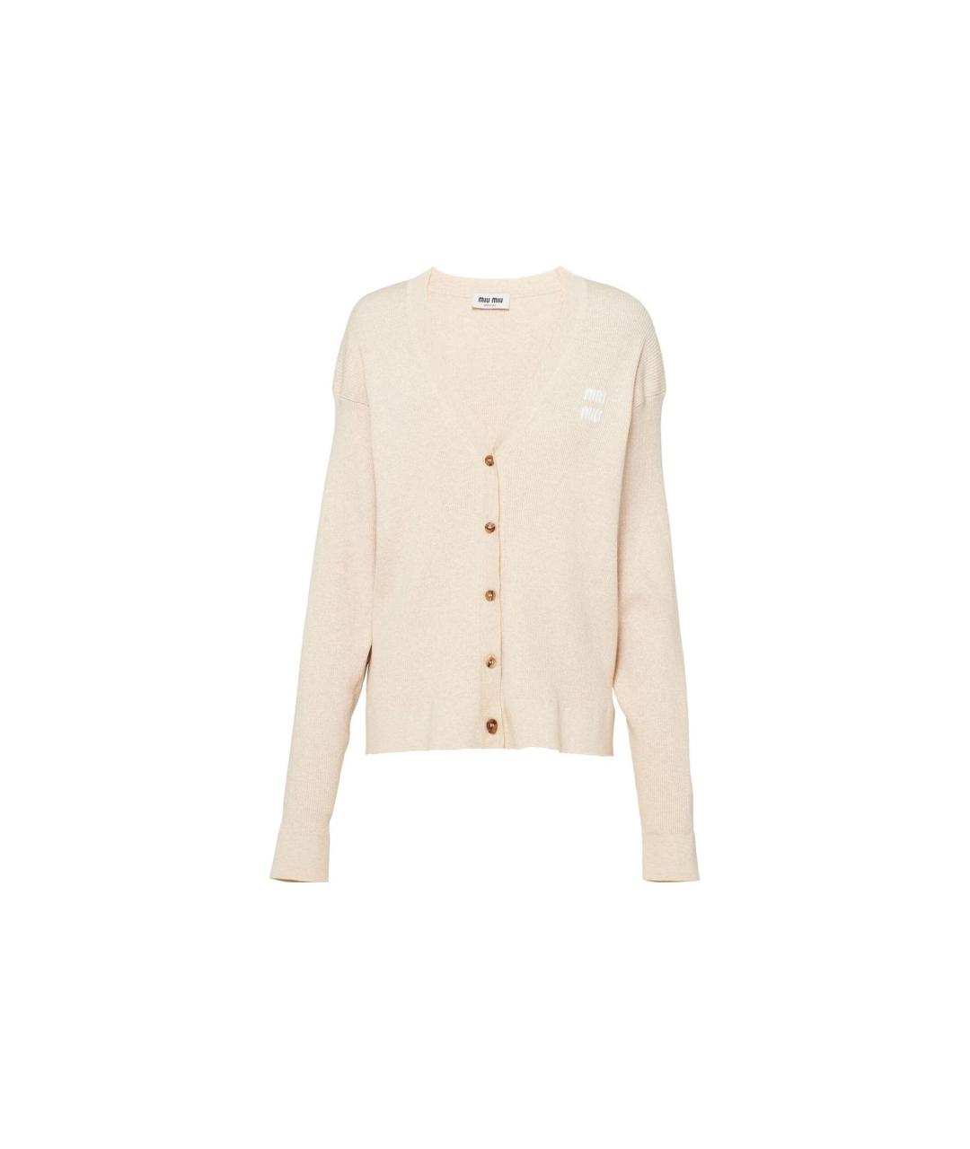 MIU MIU Бежевый кардиган, фото 7
