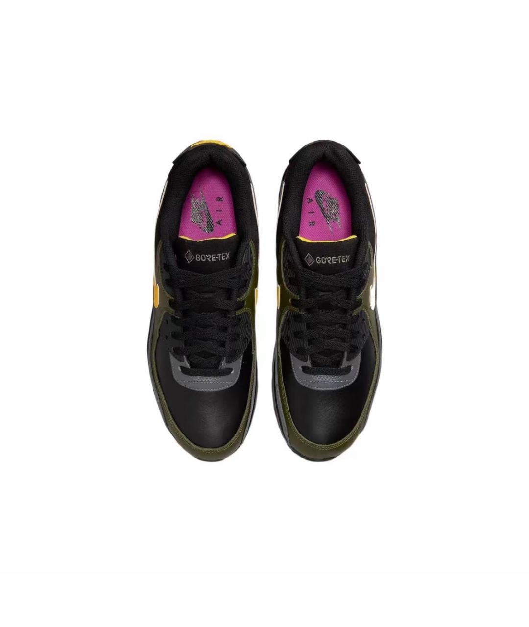 NIKE Хаки кожаные низкие кроссовки / кеды, фото 3