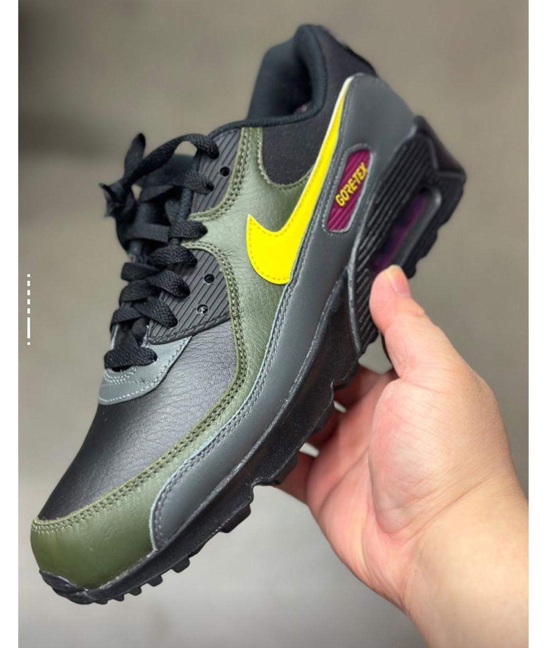 NIKE Хаки кожаные низкие кроссовки / кеды, фото 5