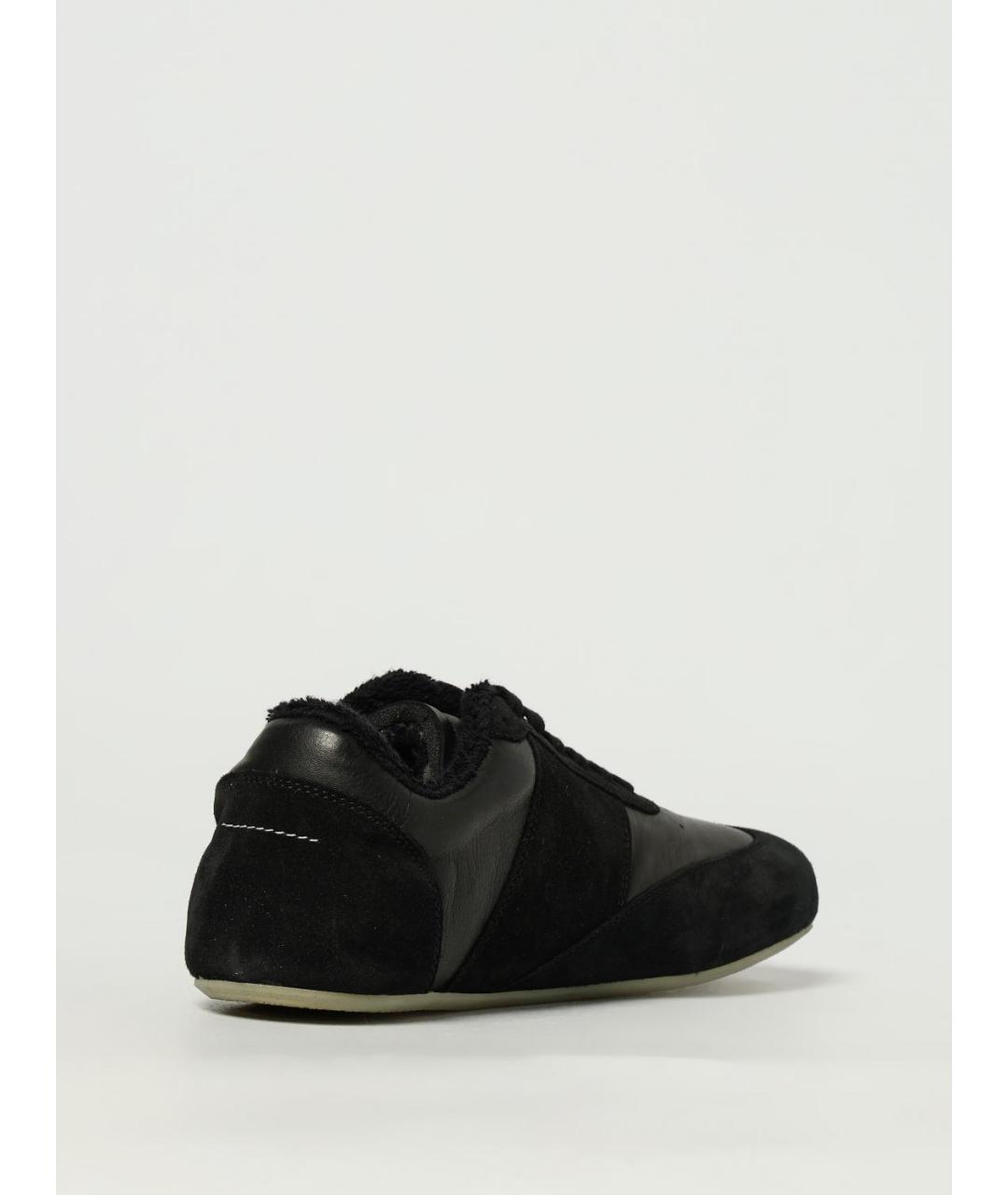 MM6 MAISON MARGIELA Черные кожаные низкие кроссовки / кеды, фото 3