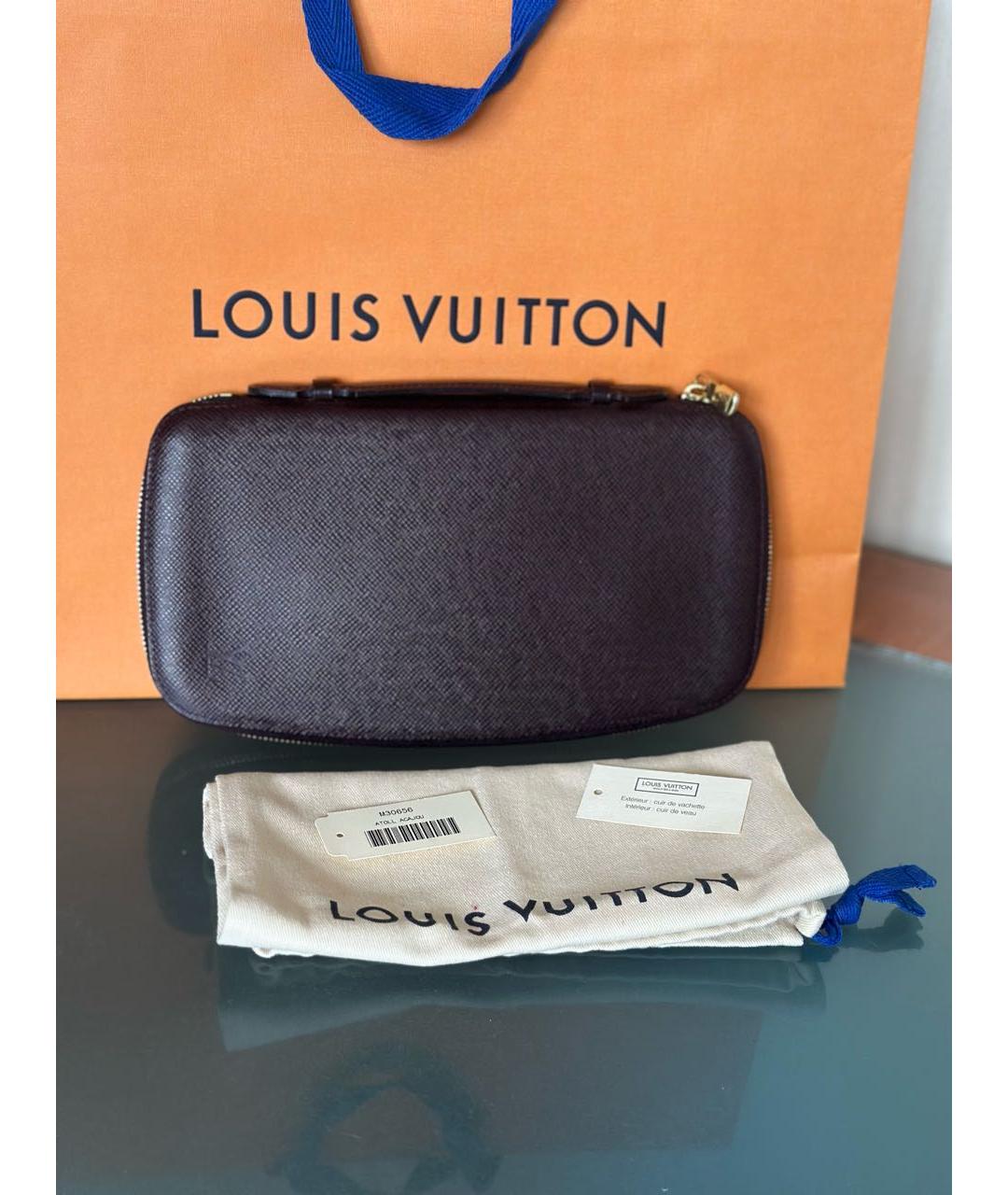 LOUIS VUITTON Бордовая кожаная барсетка, фото 2