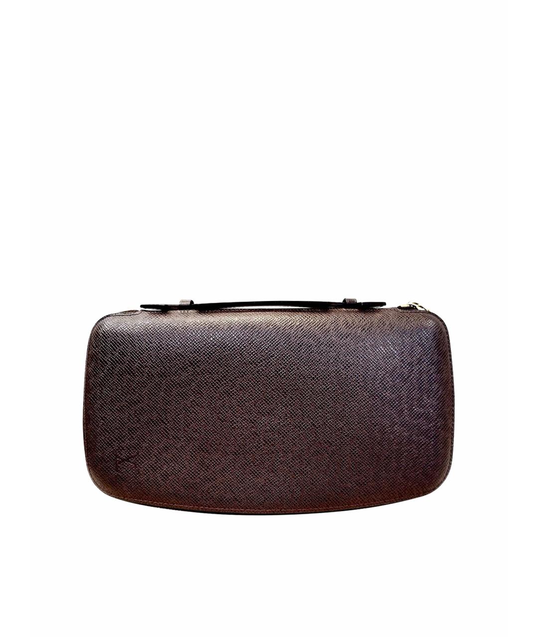 LOUIS VUITTON Бордовая кожаная барсетка, фото 1