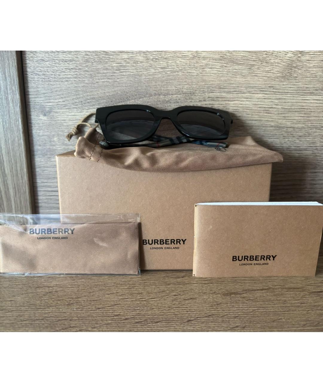 BURBERRY Черные солнцезащитные очки, фото 2