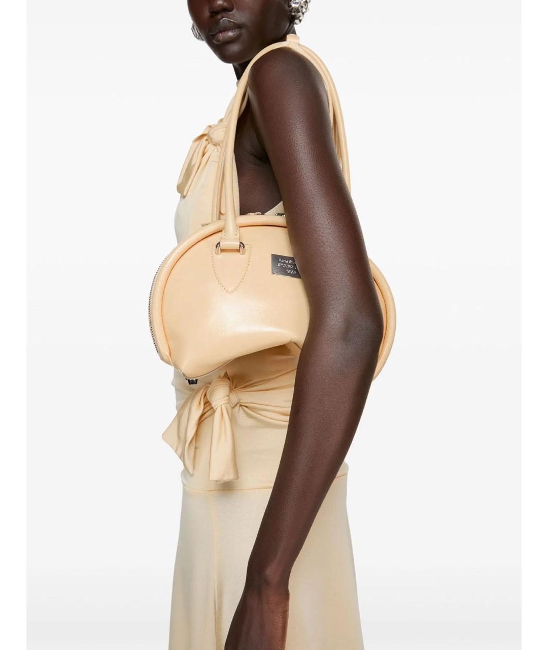 ACNE STUDIOS Желтая кожаная сумка тоут, фото 2