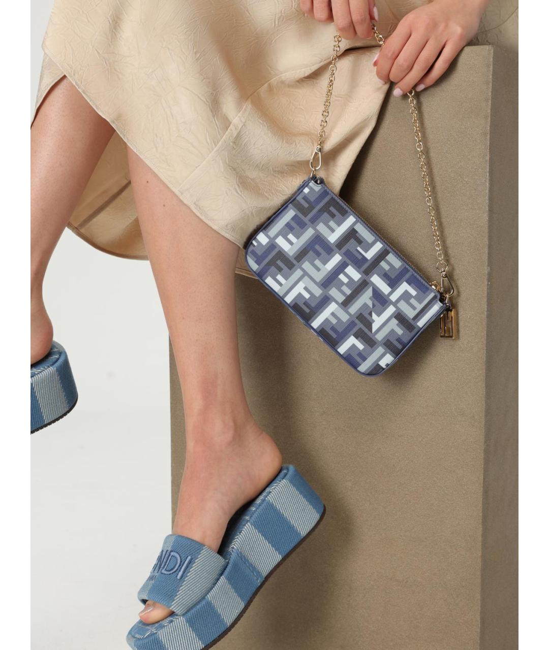 FENDI Синяя сумка через плечо, фото 3