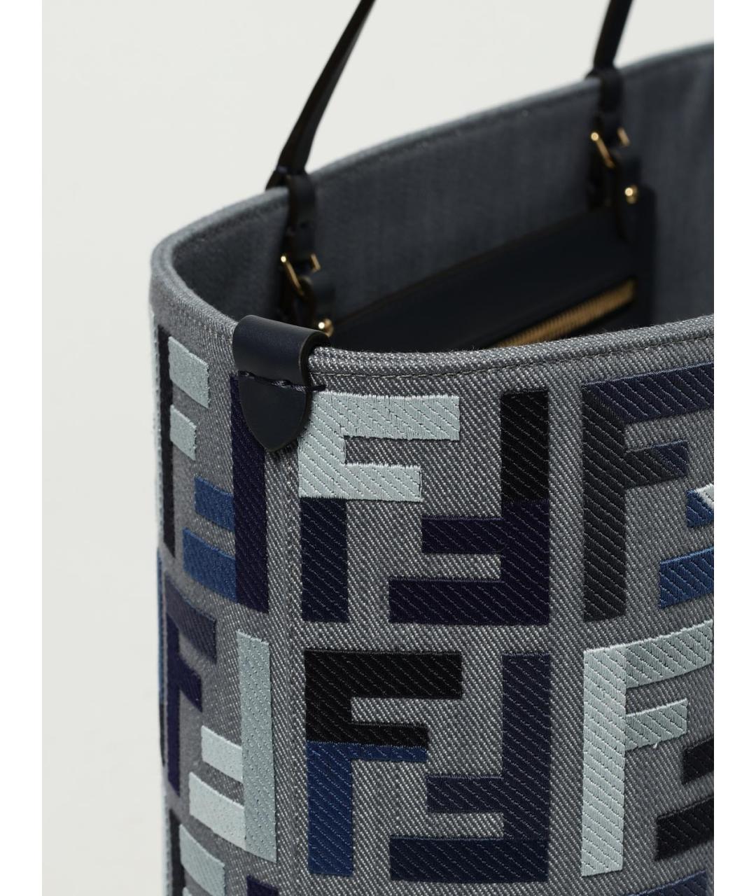 FENDI Синяя сумка тоут, фото 4