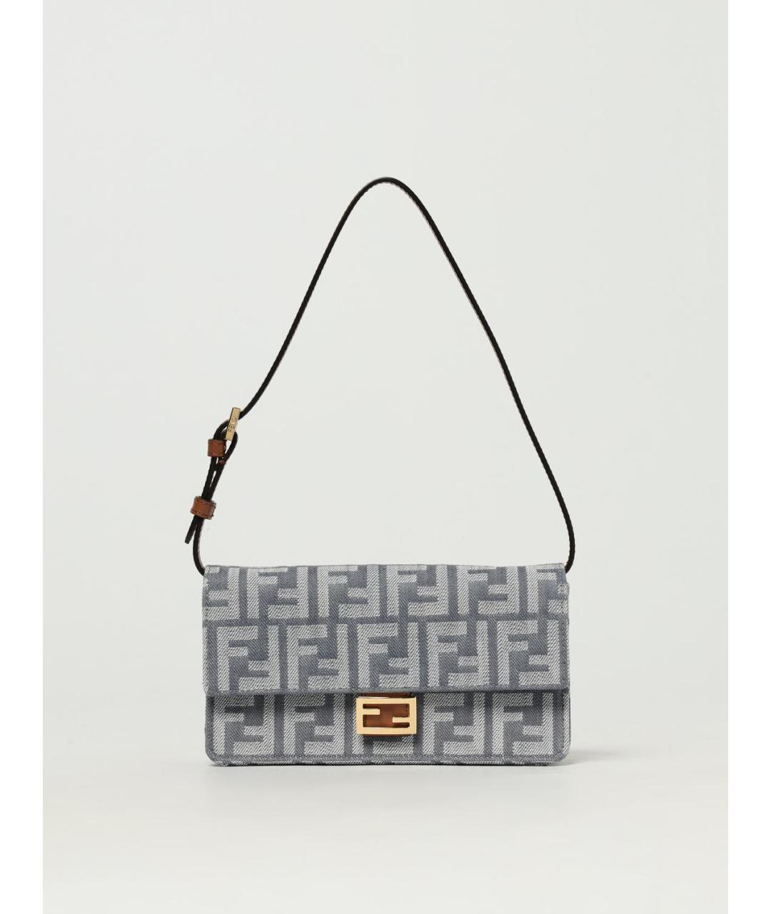 FENDI Синяя жаккардовая сумка через плечо, фото 6