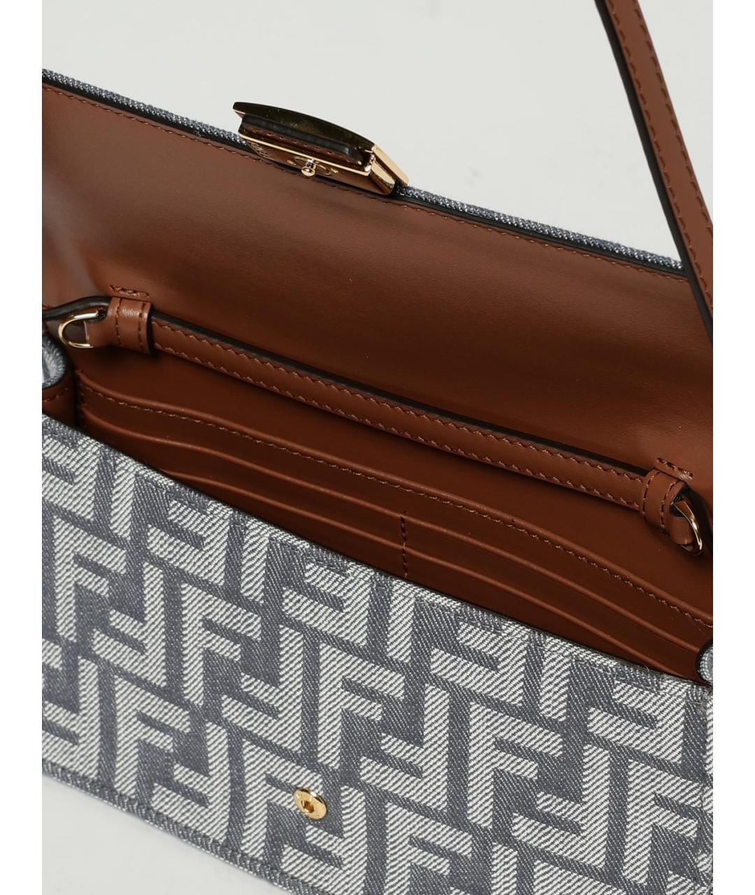 FENDI Синяя жаккардовая сумка через плечо, фото 5
