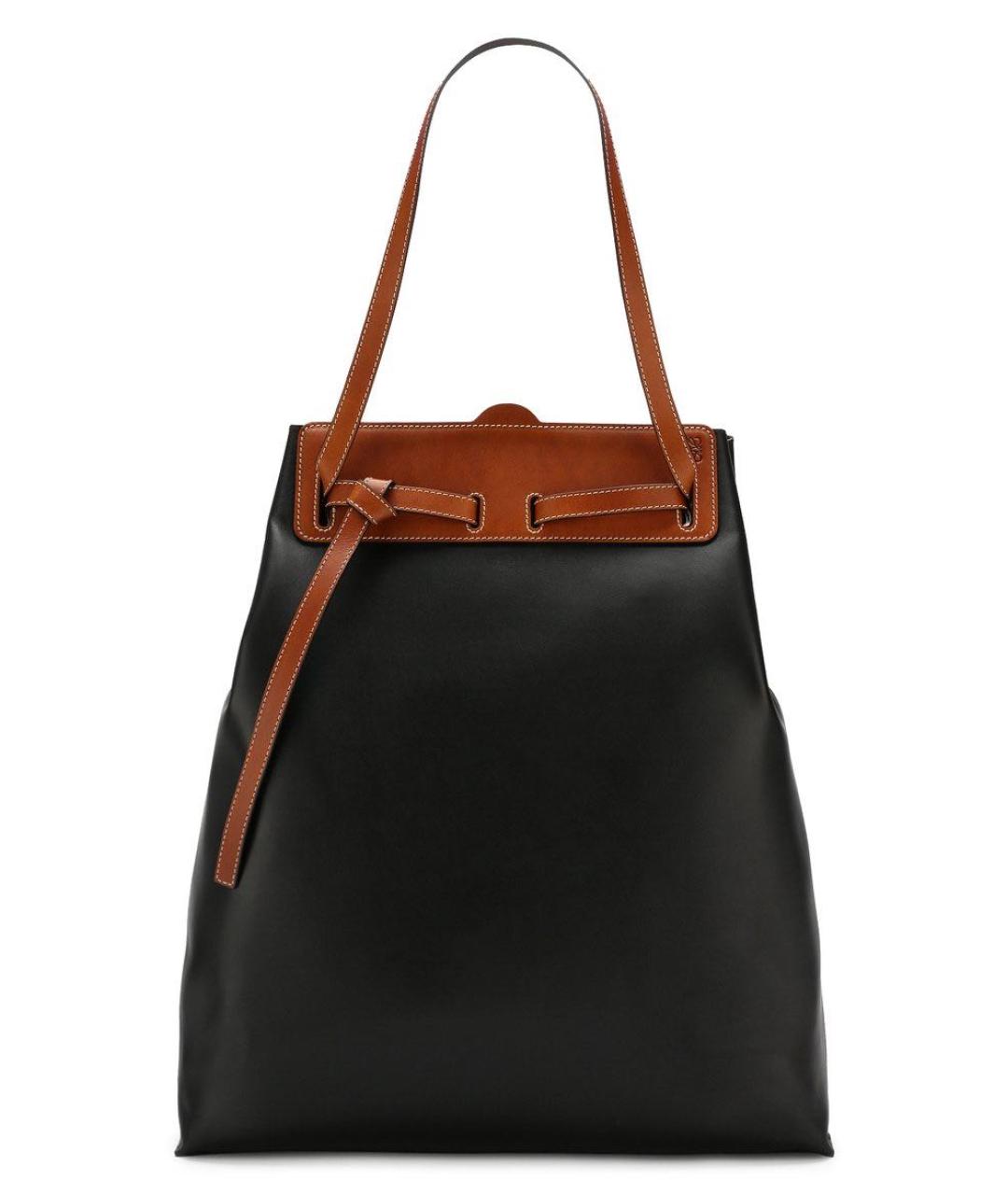LOEWE Черная кожаная сумка тоут, фото 8