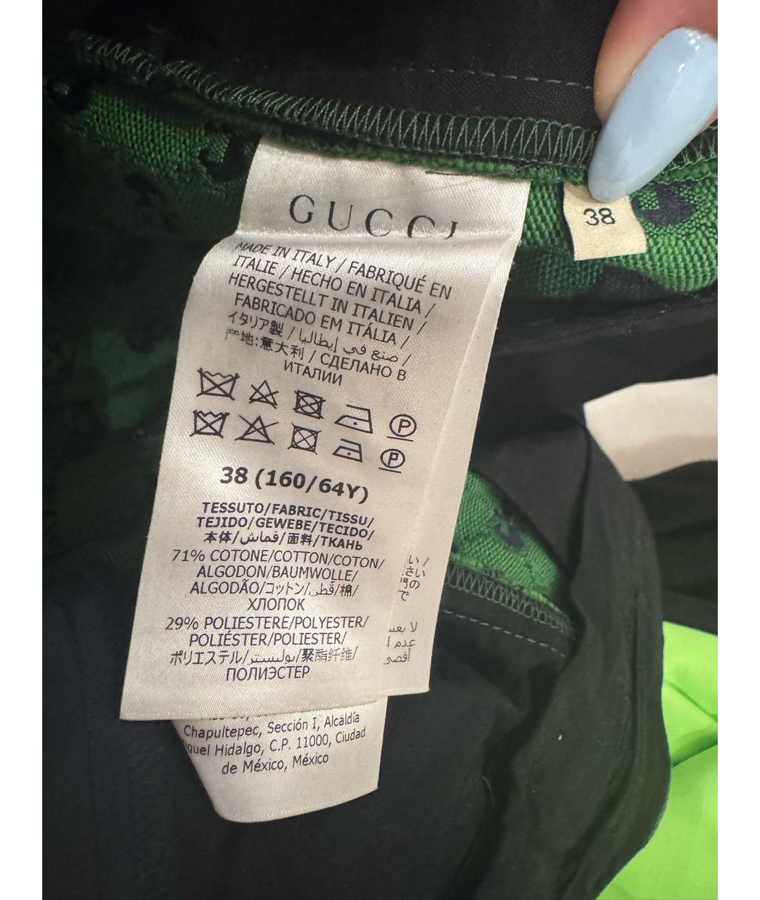 GUCCI Зеленые хлопковые шорты, фото 5