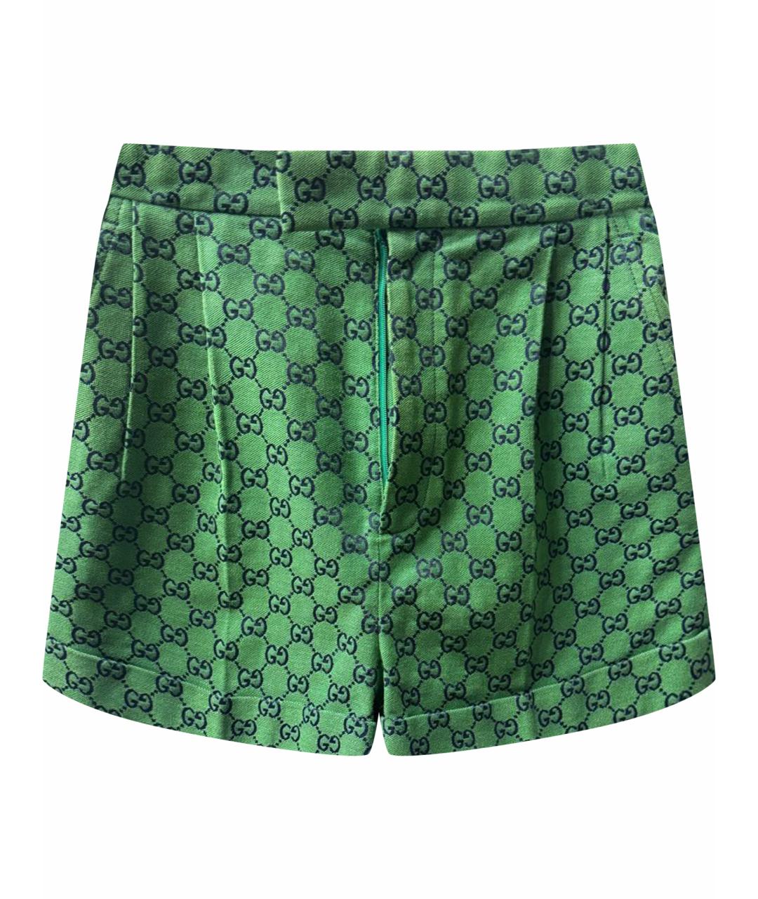 GUCCI Зеленые хлопковые шорты, фото 1