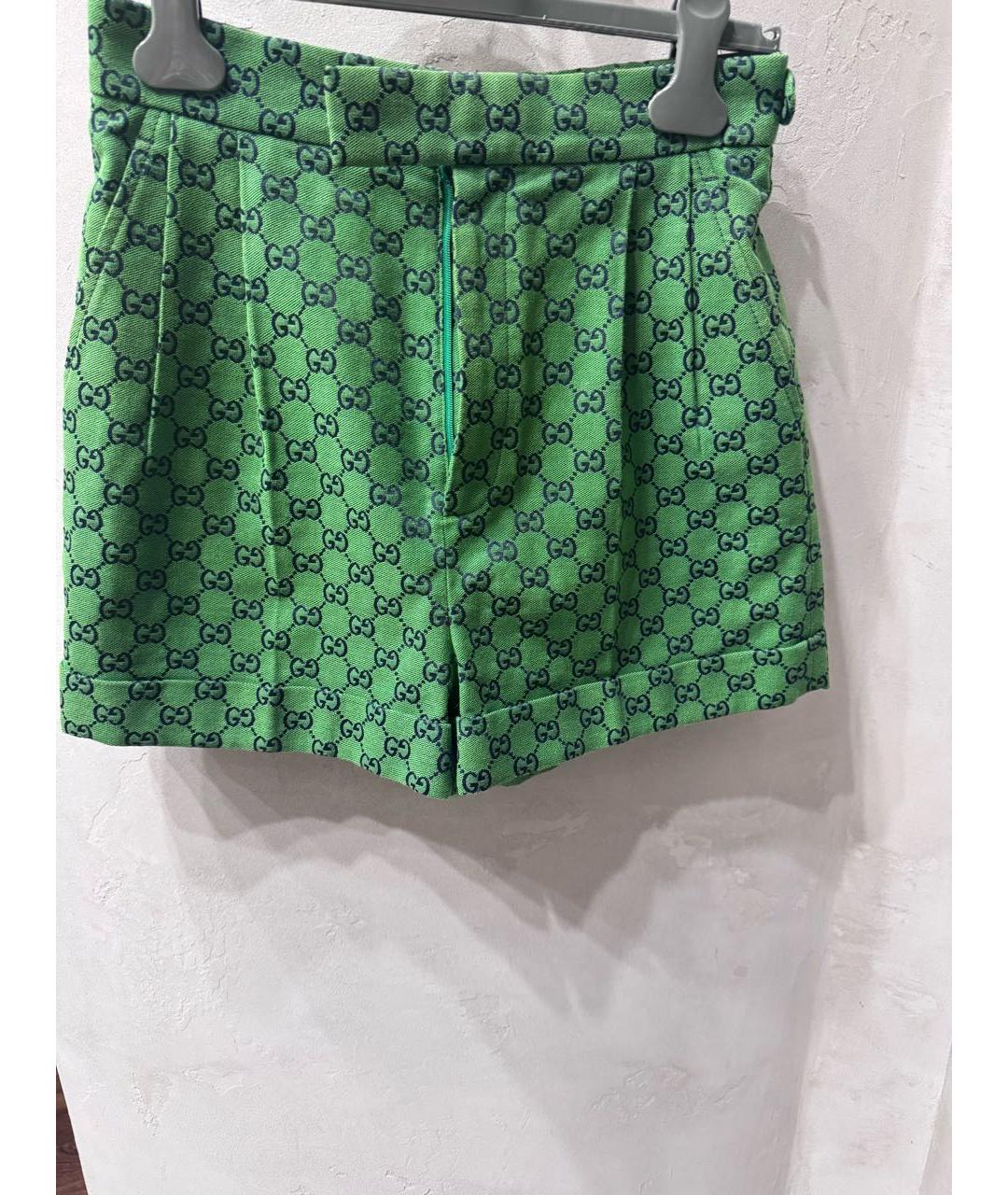 GUCCI Зеленые хлопковые шорты, фото 7