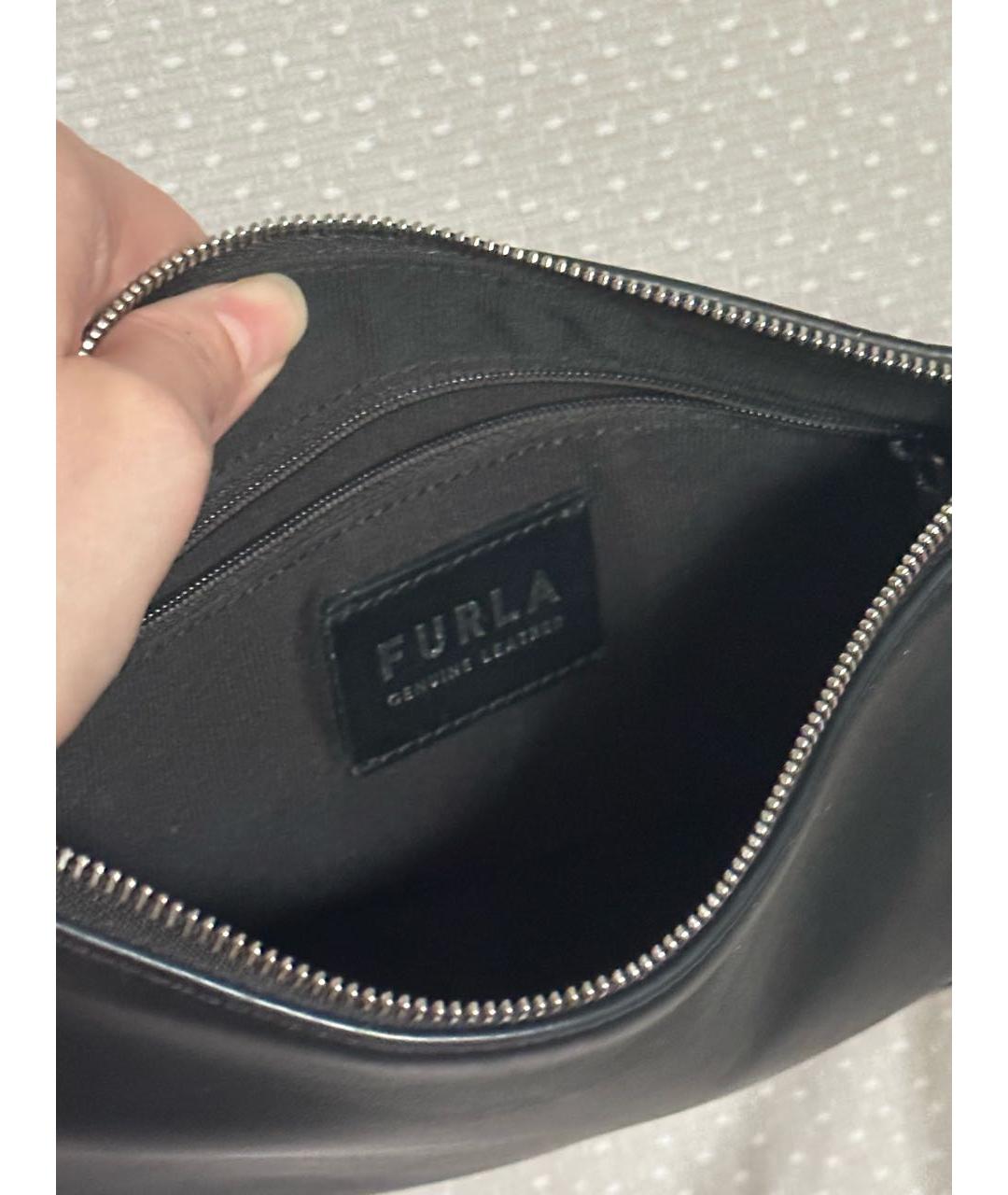 FURLA Черная кожаная сумка через плечо, фото 4