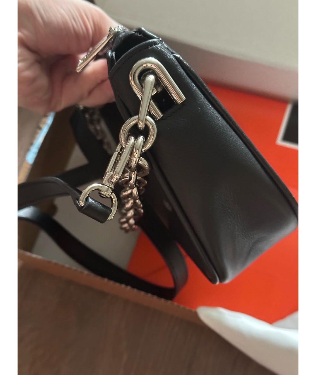 FURLA Черная кожаная сумка через плечо, фото 6