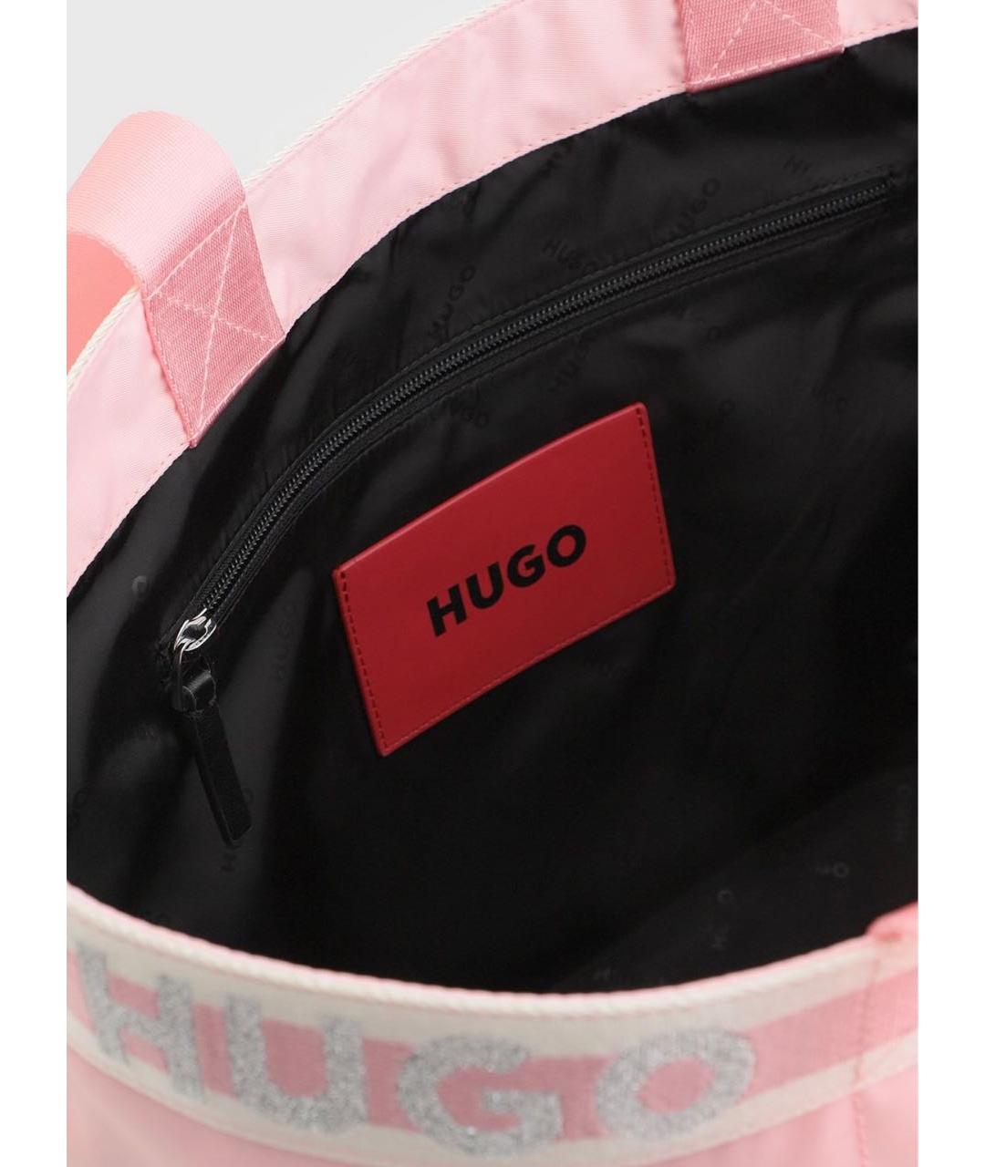 HUGO BOSS Розовая тканевая сумка тоут, фото 3