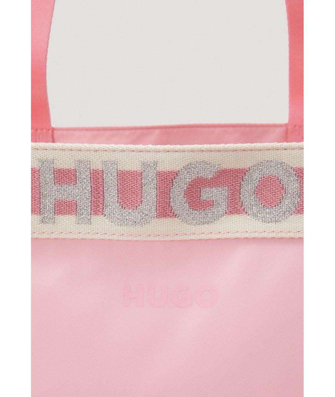 HUGO BOSS Розовая тканевая сумка тоут, фото 4