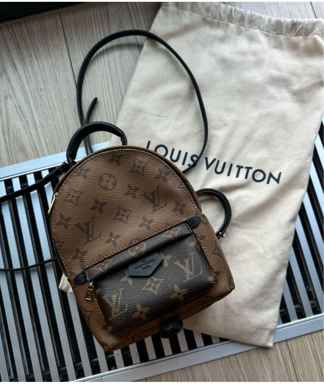 LOUIS VUITTON Коричневый кожаный рюкзак, фото 8