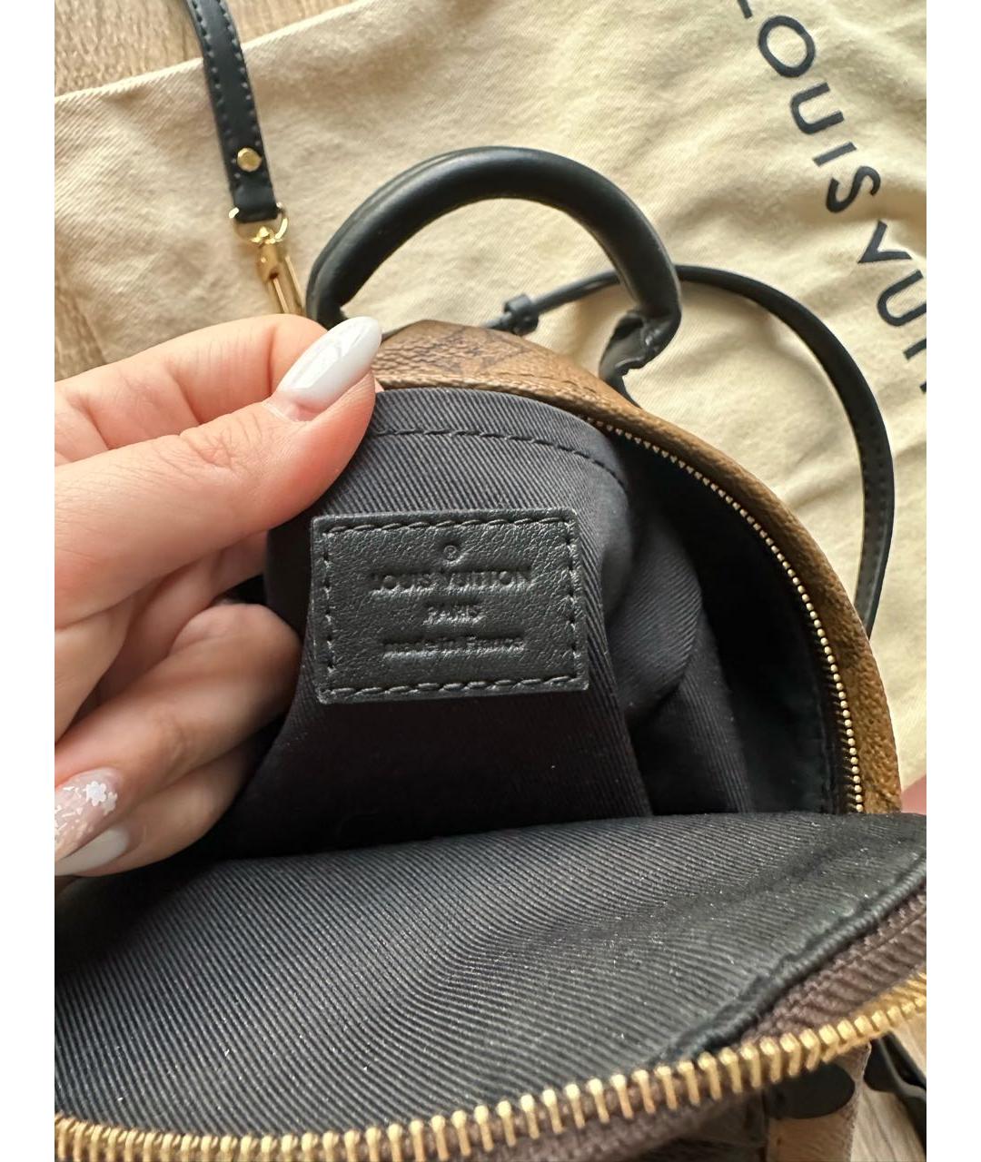 LOUIS VUITTON Коричневый кожаный рюкзак, фото 4