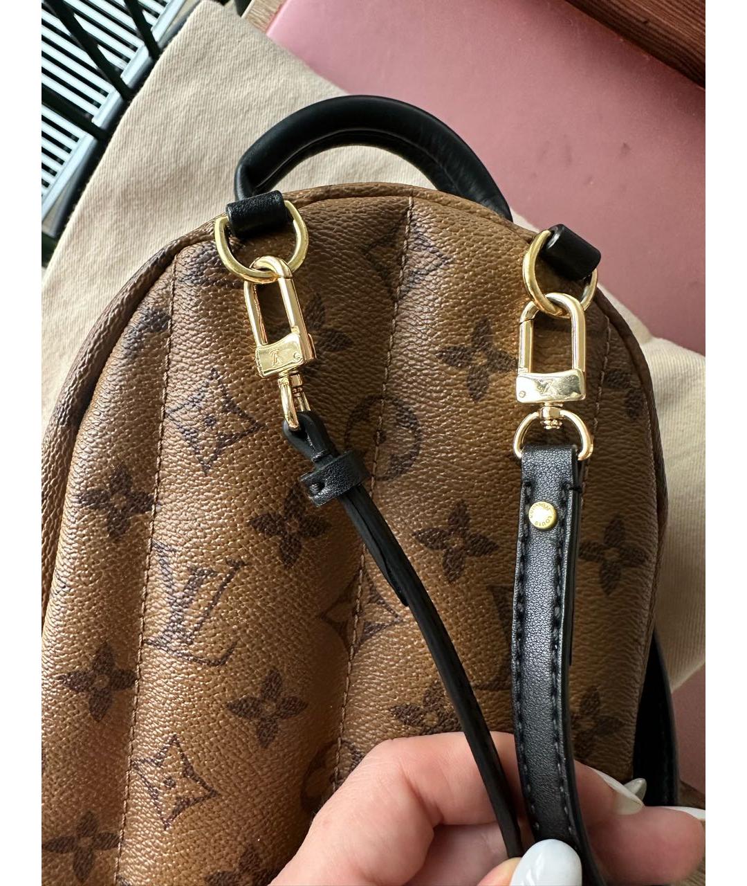 LOUIS VUITTON Коричневый кожаный рюкзак, фото 2