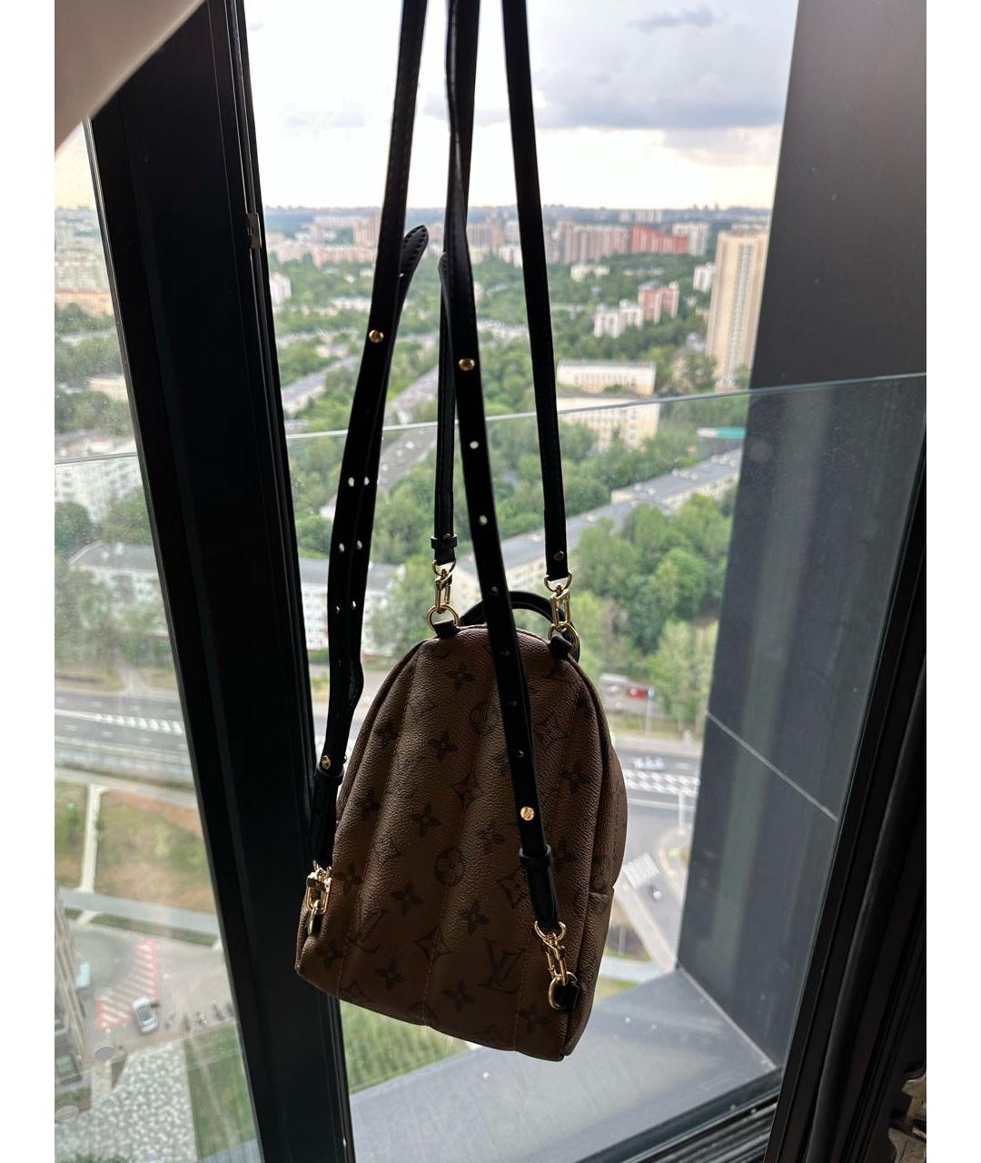 LOUIS VUITTON Коричневый кожаный рюкзак, фото 3
