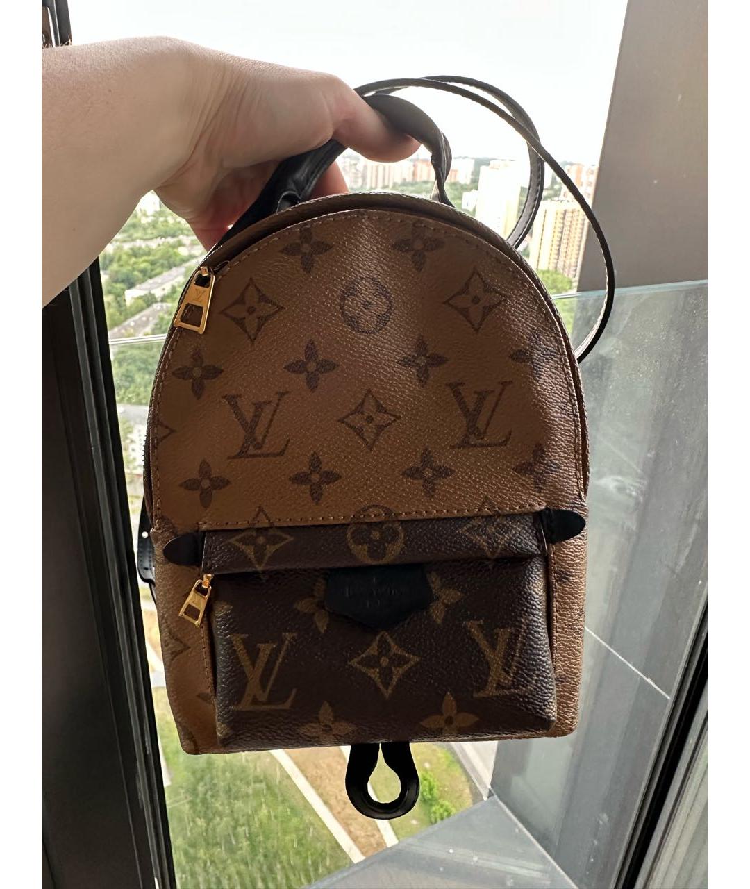 LOUIS VUITTON Коричневый кожаный рюкзак, фото 9