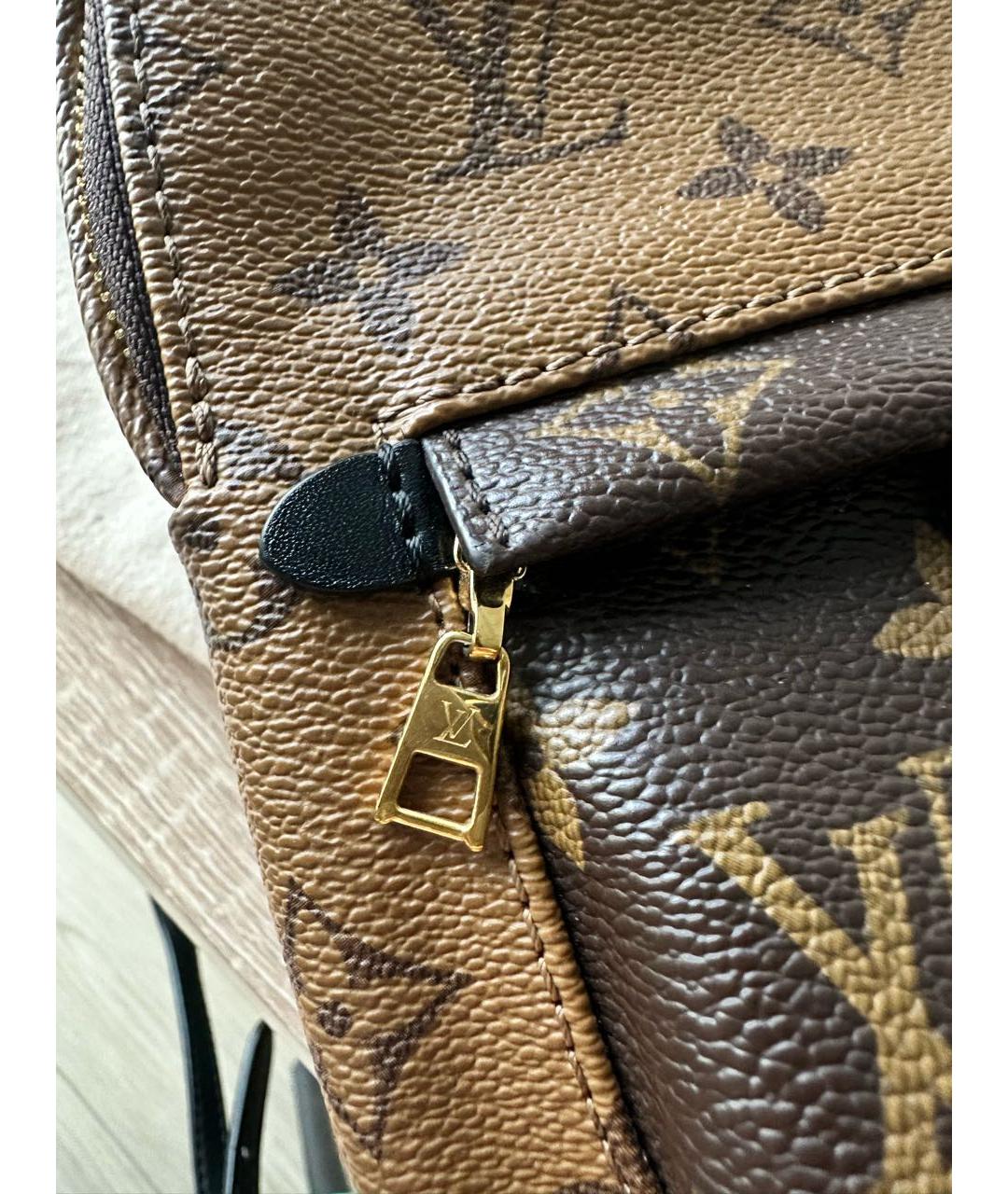 LOUIS VUITTON Коричневый кожаный рюкзак, фото 6