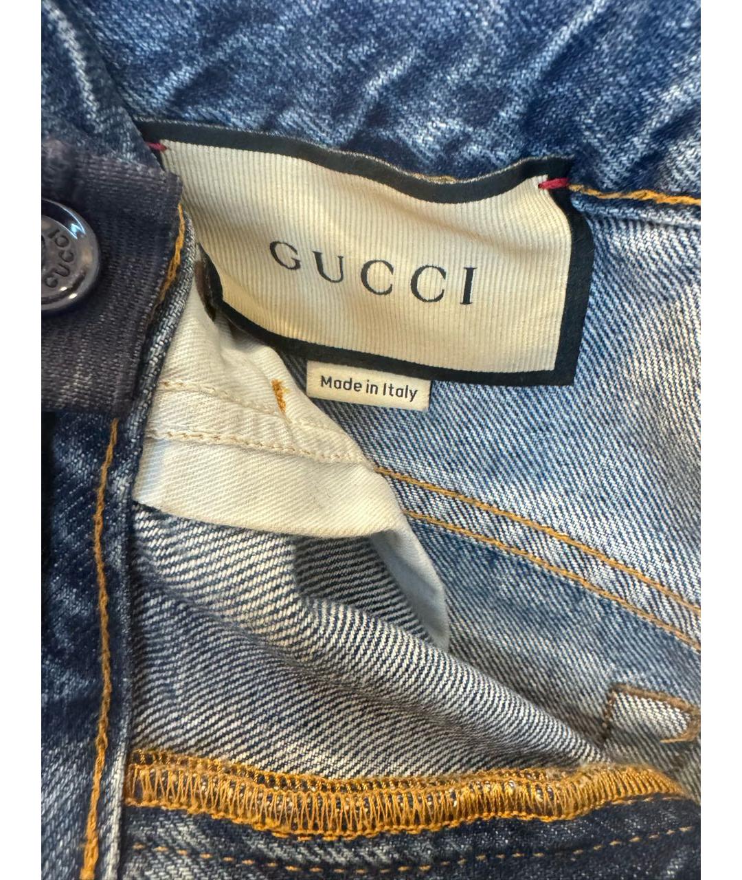 GUCCI Голубые деним шорты, фото 6