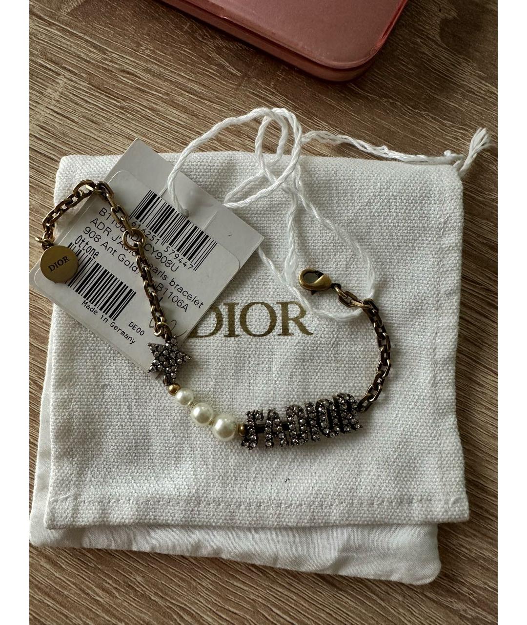 CHRISTIAN DIOR Золотой латунный браслет, фото 6