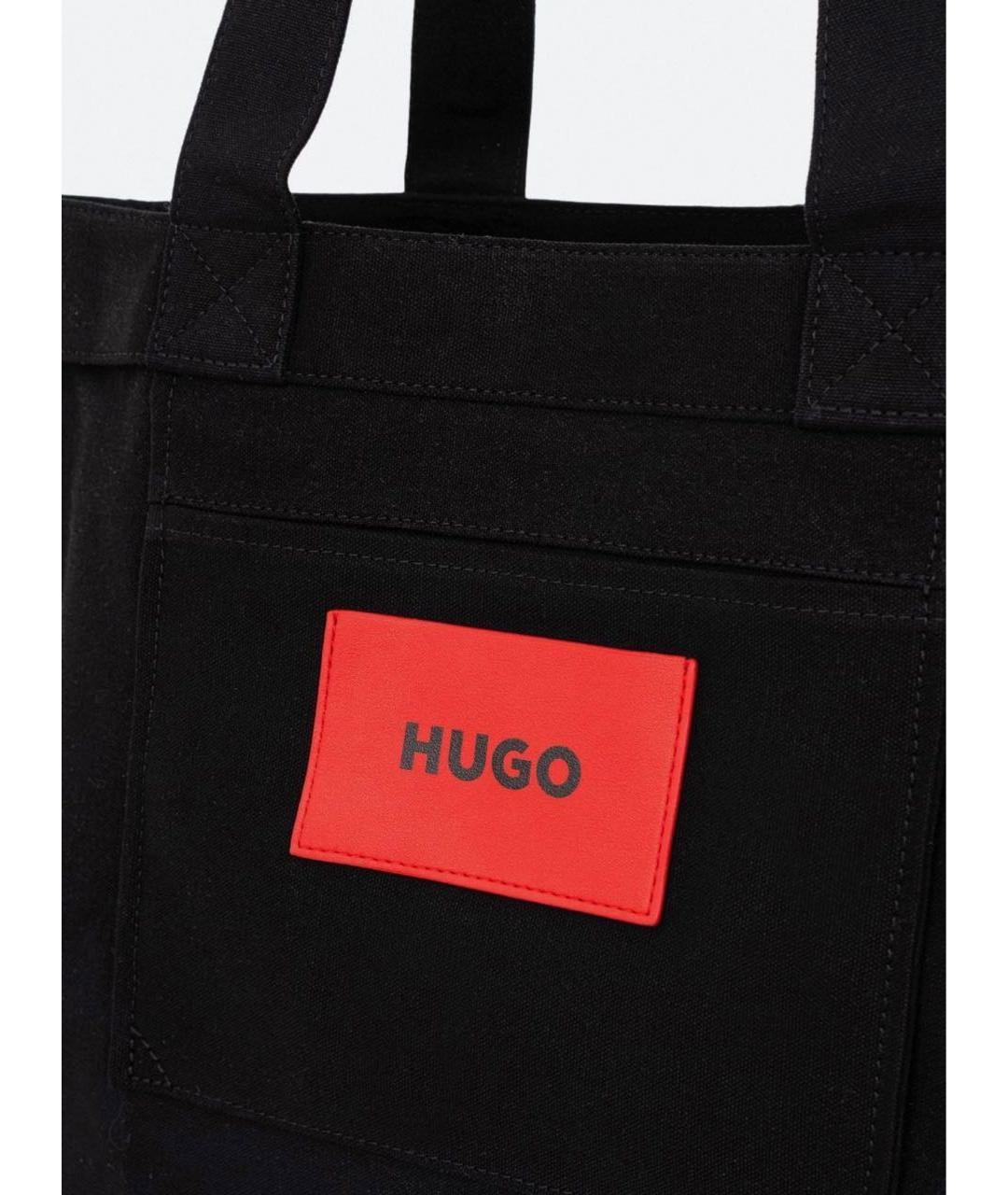 HUGO BOSS Черная хлопковая сумка тоут, фото 7