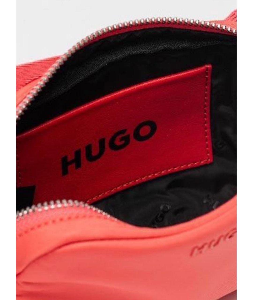 HUGO BOSS Розовая тканевая сумка через плечо, фото 7