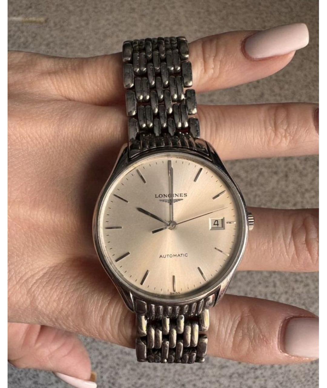 LONGINES Серые стальные часы, фото 8