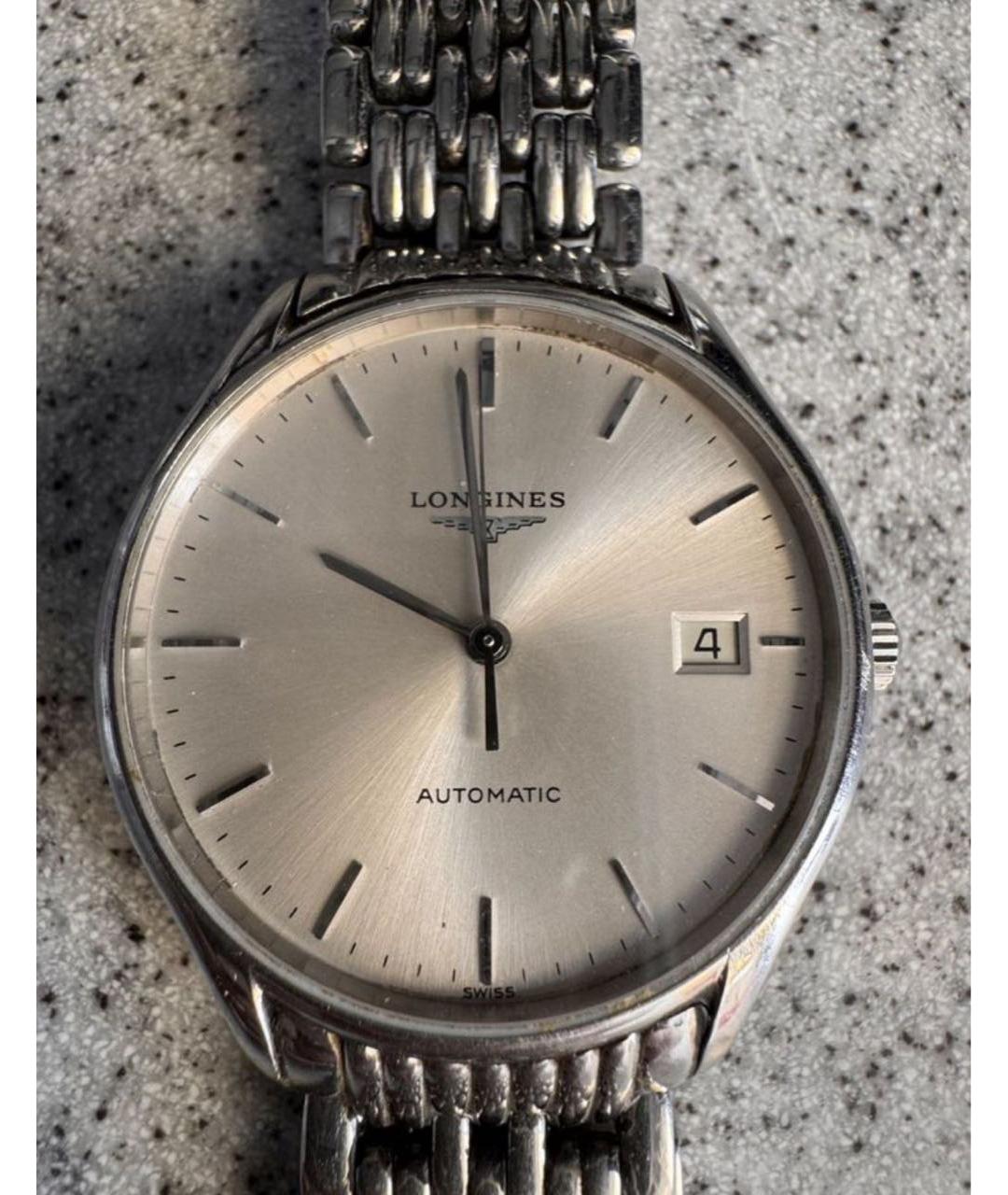 LONGINES Серые стальные часы, фото 9