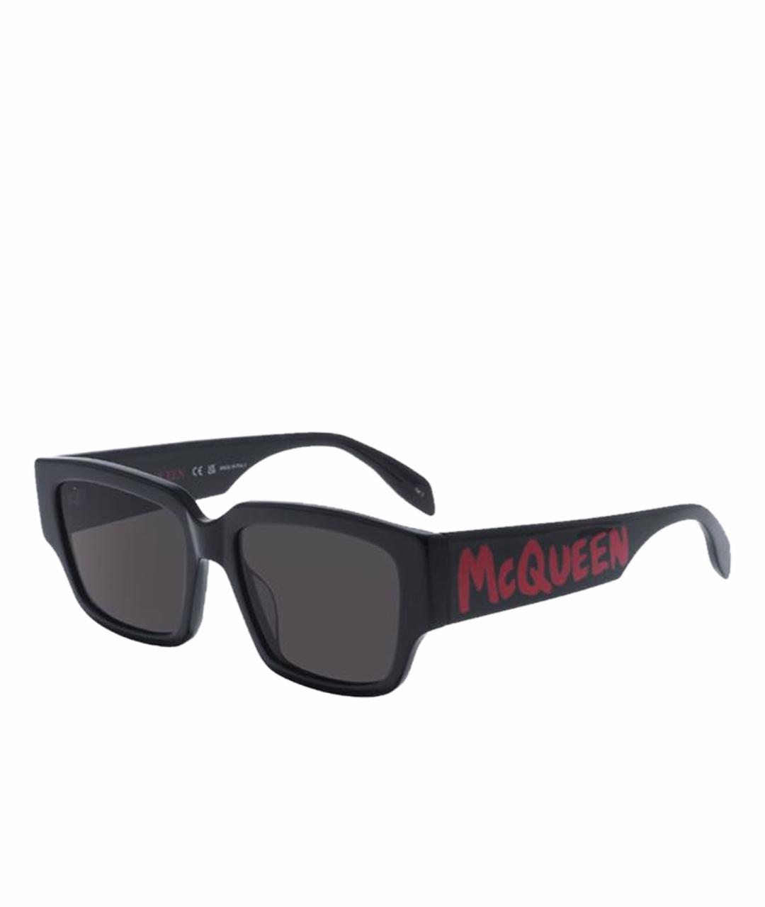 ALEXANDER MCQUEEN Черные пластиковые солнцезащитные очки, фото 1
