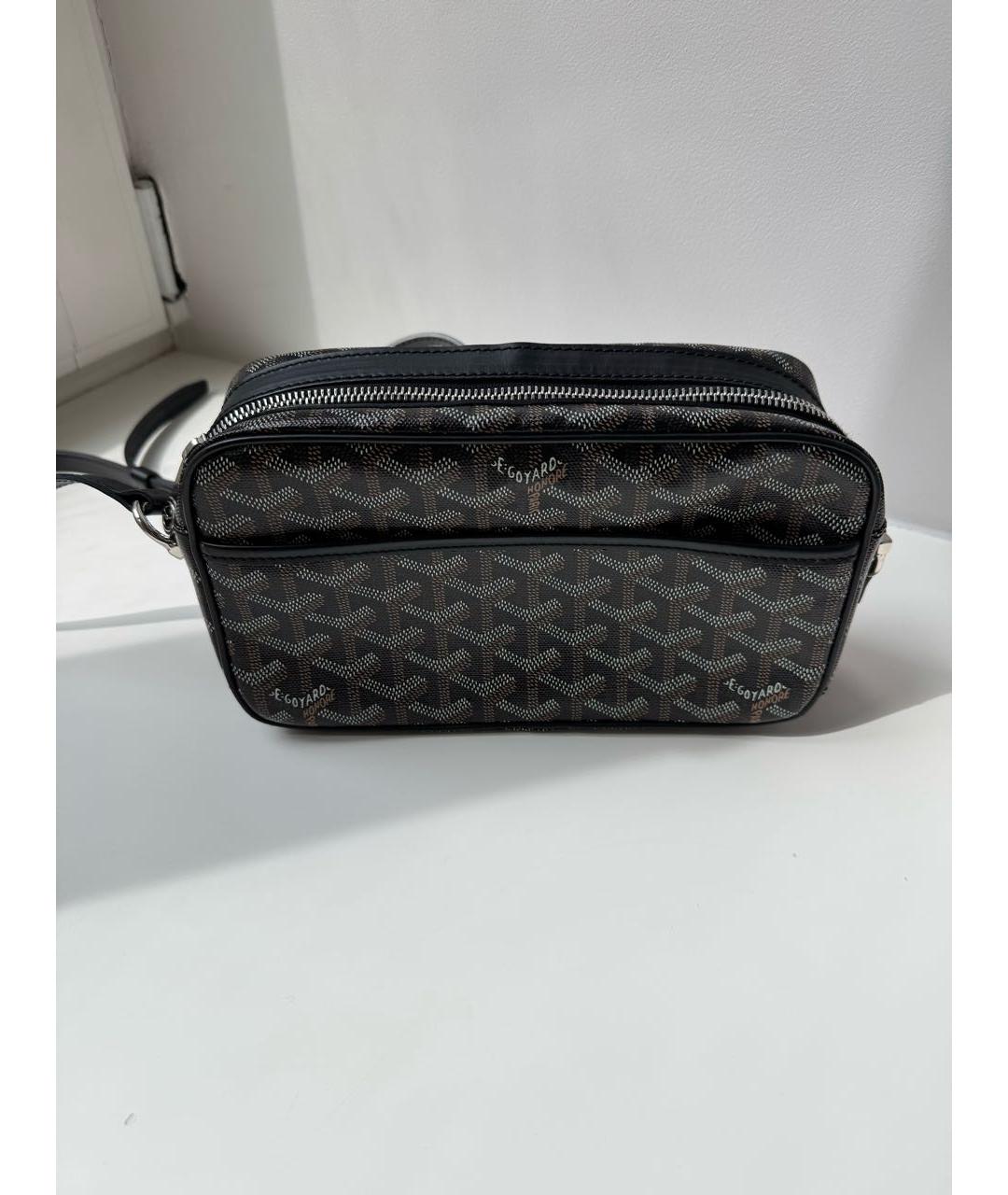 GOYARD Черная кожаная сумка через плечо, фото 2