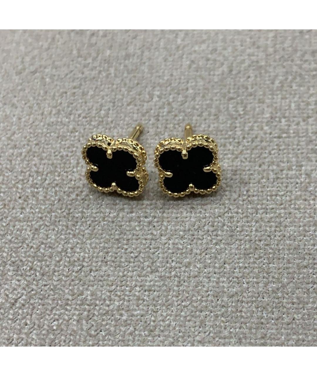 VAN CLEEF & ARPELS Черные серьги из желтого золота, фото 2