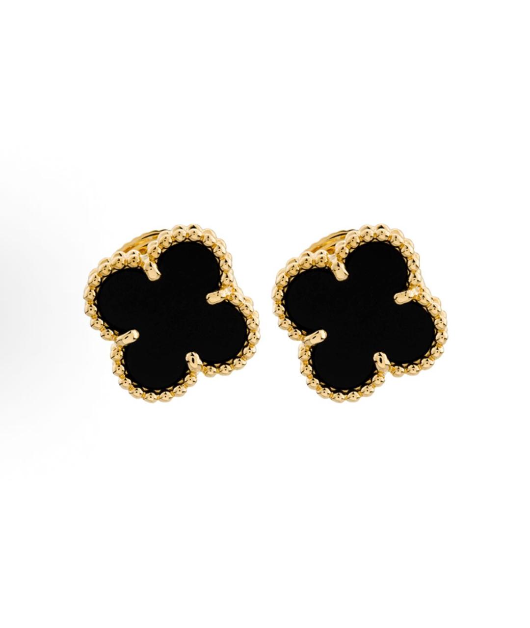 VAN CLEEF & ARPELS Черные серьги из желтого золота, фото 1